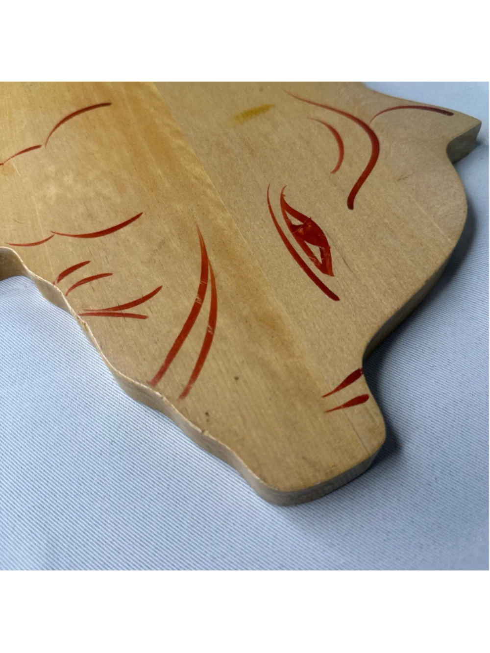 Vintage Rare Japanese Pig Shaped Wooden Cutting Board / Charcuterie Platter